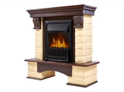 Портал Forte Classic U (угловой) камень бежевый, шпон темный дуб